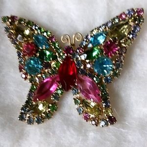 1950s WEISS RHINESTONE BUTTERFLY BROOCH